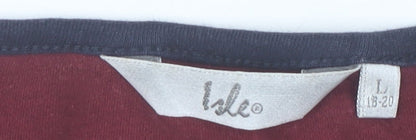 Womens UK Size L Isle Multicoloured Basic T-Shirt