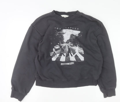 Womens UK Size XS H&M Black Pullover Sweatshirt