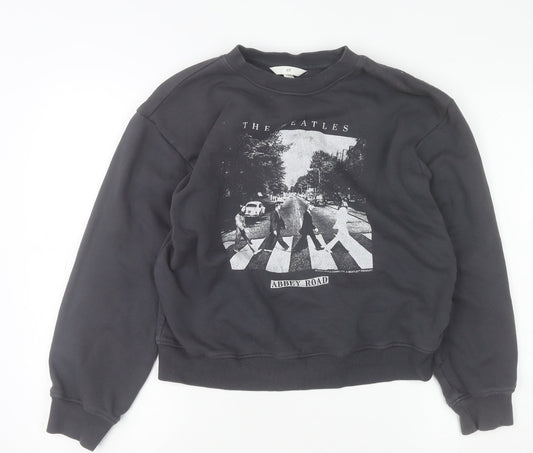 Womens UK Size XS H&M Black Pullover Sweatshirt