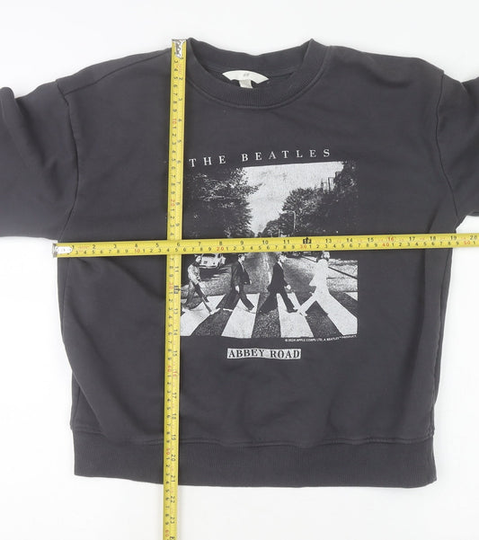 Womens UK Size XS H&M Black Pullover Sweatshirt