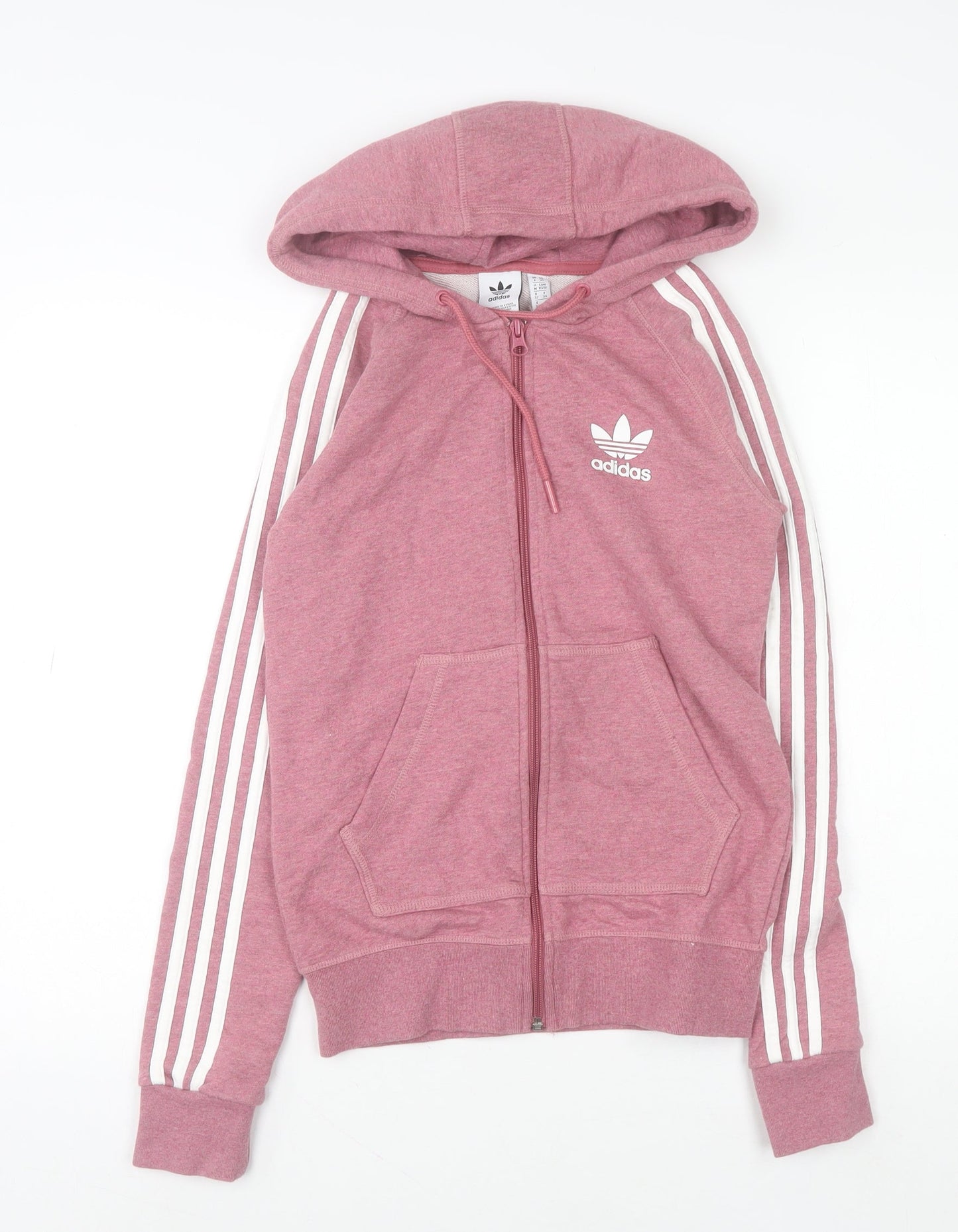 Womens UK Size XS adidas Pink Full Zip Hoodie