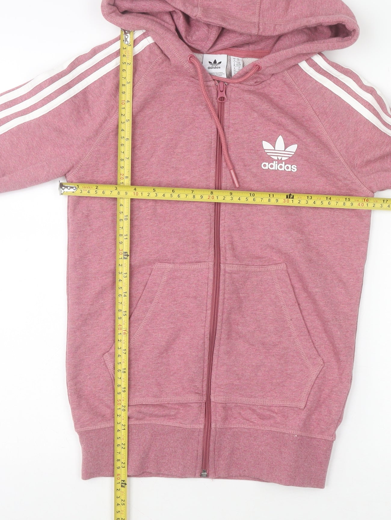 Womens UK Size XS adidas Pink Full Zip Hoodie