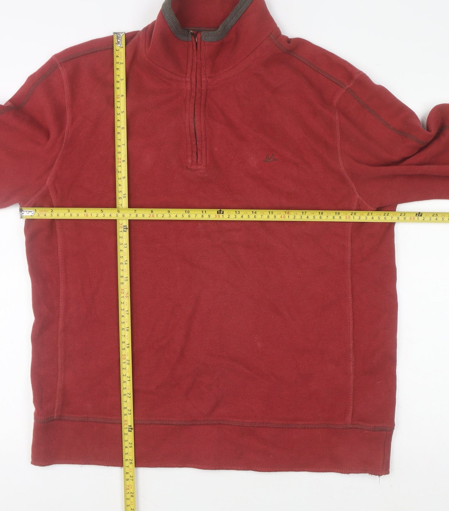 Mens UK Size M Mantaray Red Henley Sweatshirt