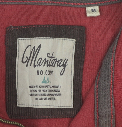 Mens UK Size M Mantaray Red Henley Sweatshirt