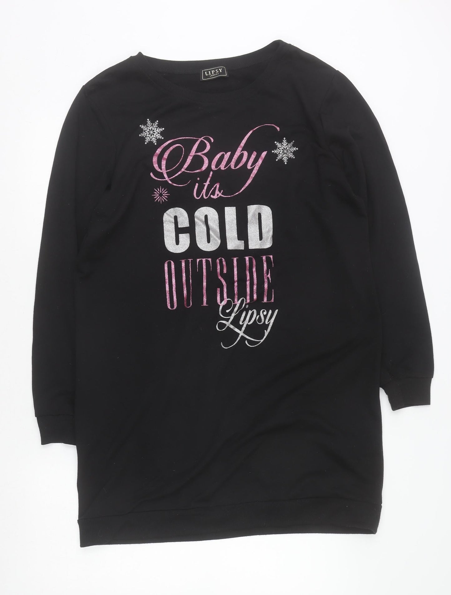 Womens UK Size 14/16 Lipsy Black Pullover Sweatshirt