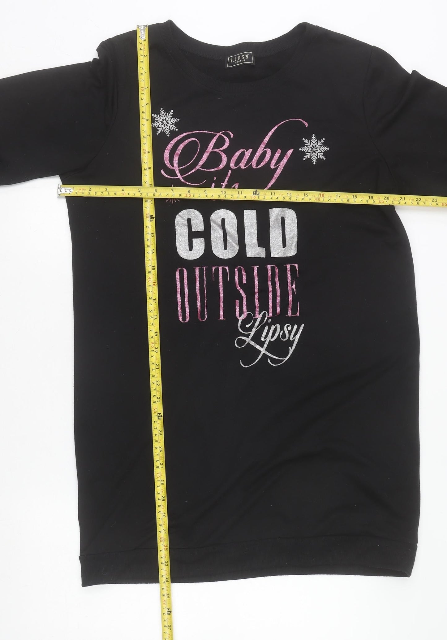 Womens UK Size 14/16 Lipsy Black Pullover Sweatshirt