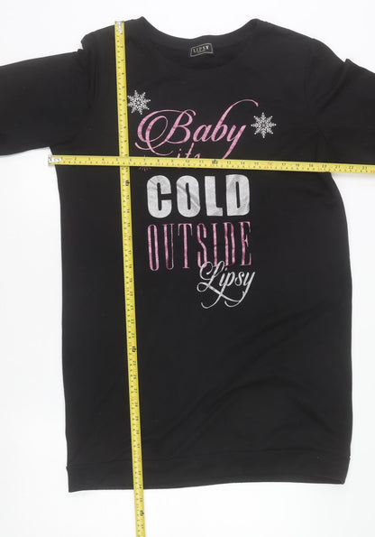 Womens UK Size 14/16 Lipsy Black Pullover Sweatshirt
