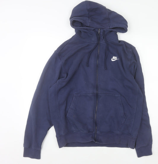 Mens UK Size M Nike Blue Full Zip Hoodie