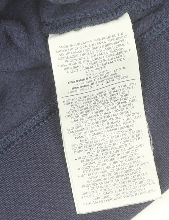 Mens UK Size M Nike Blue Full Zip Hoodie