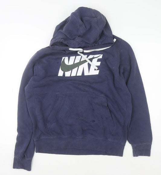 Mens UK Size M Nike Blue Pullover Hoodie