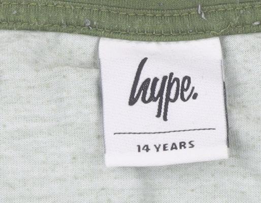 Boys UK Size 14 Years Hype Green Basic T-Shirt