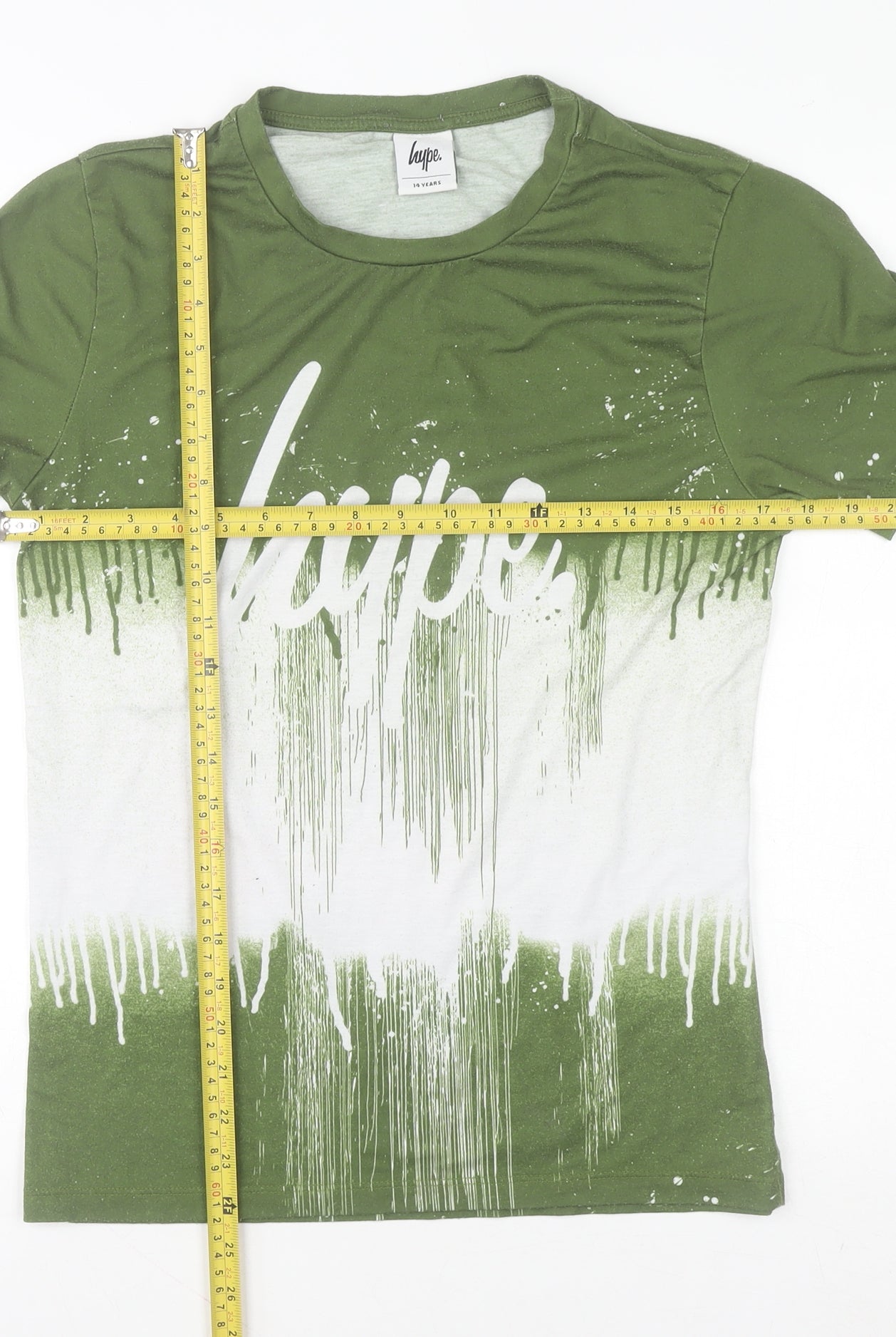 Boys UK Size 14 Years Hype Green Basic T-Shirt