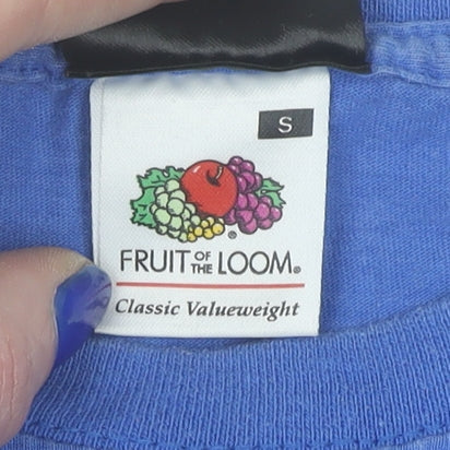 Mens UK Size S Fruit of the Loom Blue  T-Shirt