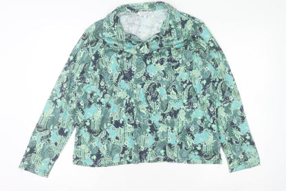 Womens UK Size L Country Collection Green Basic Blouse
