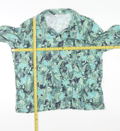 Womens UK Size L Country Collection Green Basic Blouse