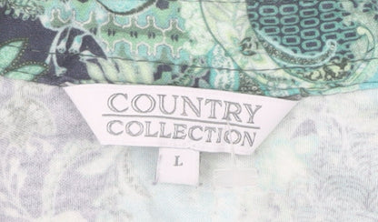 Womens UK Size L Country Collection Green Basic Blouse