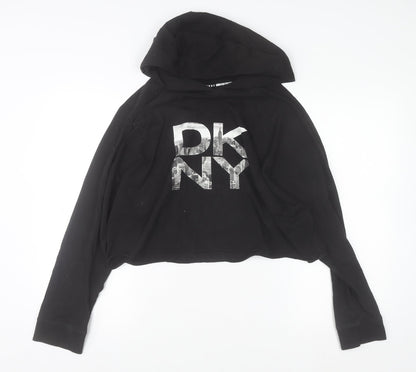 Womens UK Size M DKNY Black Pullover Hoodie