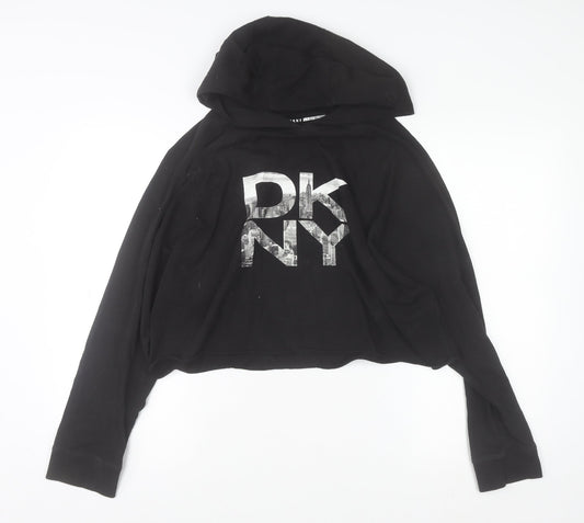 Womens UK Size M DKNY Black Pullover Hoodie