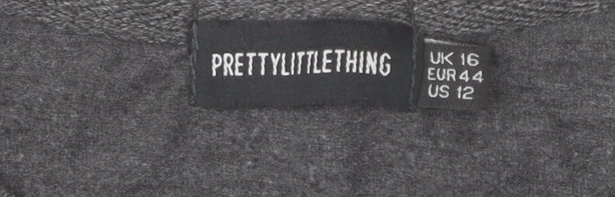 Womens UK Size 16 PRETTYLITTLETHING Grey Pullover Sweatshirt