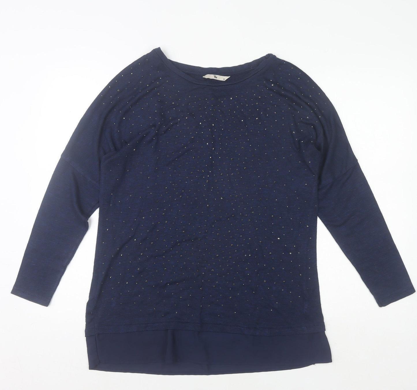 Womens UK Size 12 TU Blue Tunic Blouse