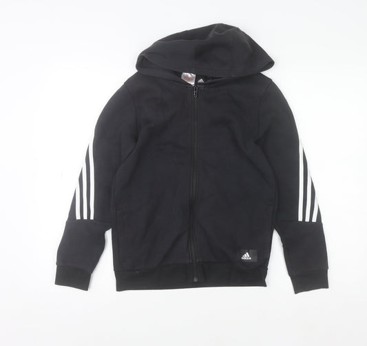 Boys UK Size 11-12 Years adidas Black Full Zip Hoodie