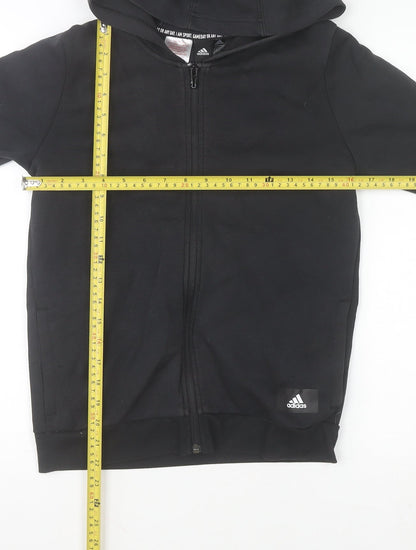 Boys UK Size 11-12 Years adidas Black Full Zip Hoodie