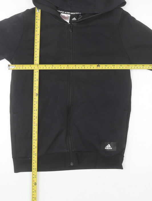 Boys UK Size 11-12 Years adidas Black Full Zip Hoodie