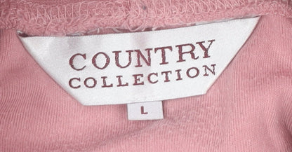 Womens UK Size L Country Collection Pink Pullover Sweatshirt
