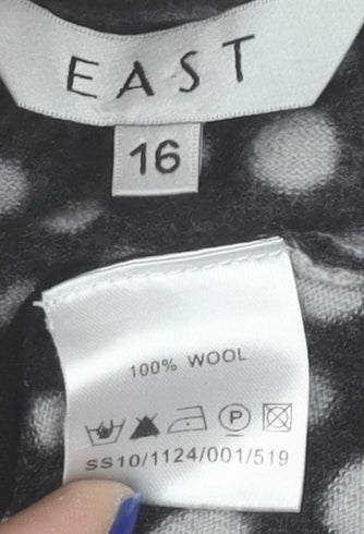 Womens UK Size 16 EAST Black Cardigan Jumper