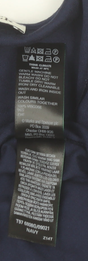 Womens UK Size 8 Jaeger Blue Wrap Blouse