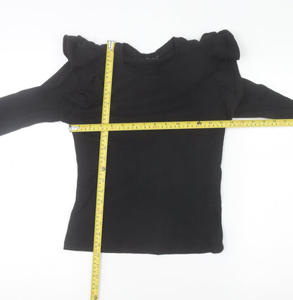 Womens UK Size S Zara Black Basic Blouse