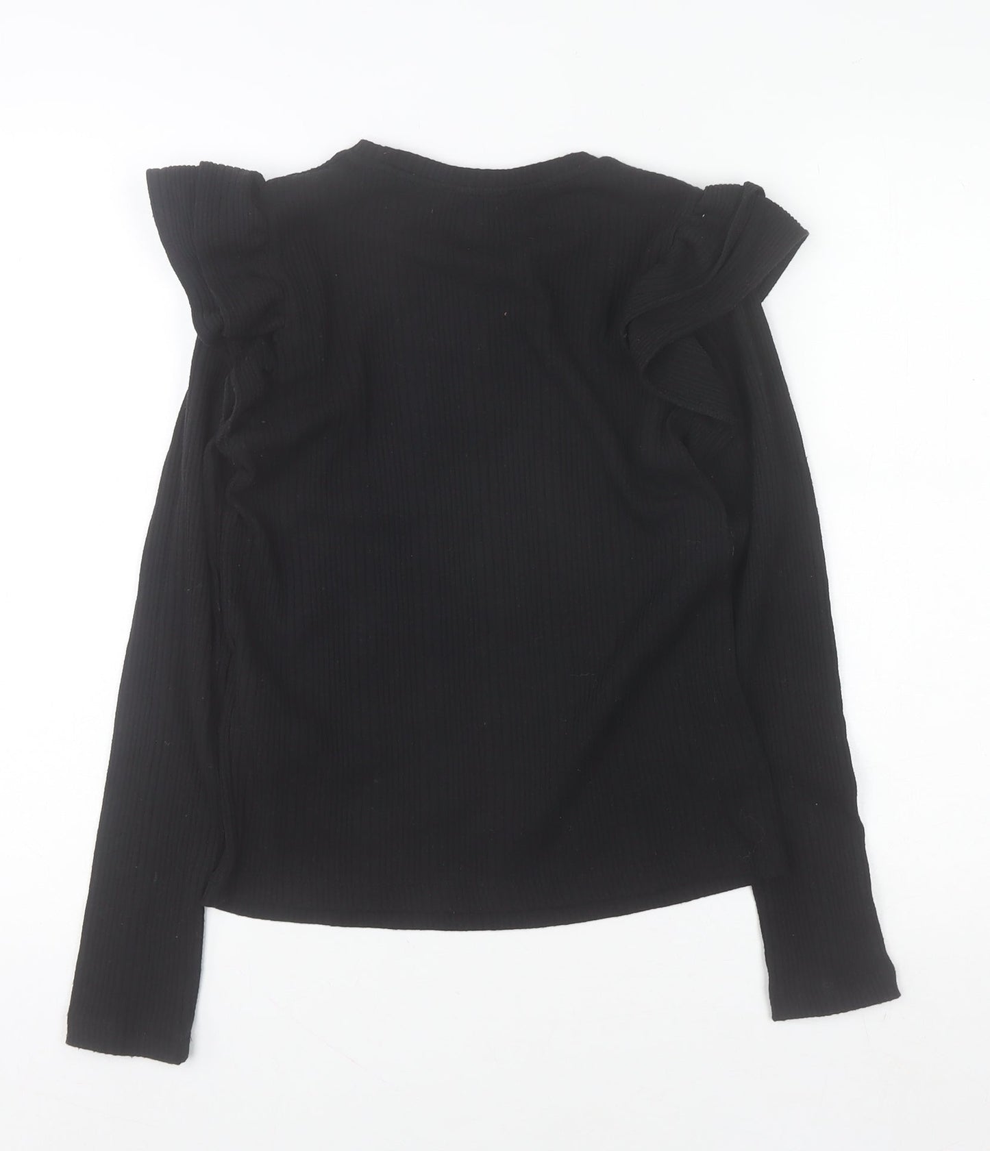 Womens UK Size S Zara Black Basic Blouse