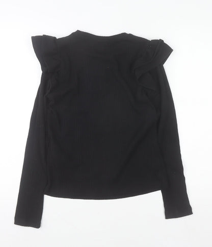 Womens UK Size S Zara Black Basic Blouse