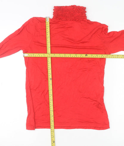Womens UK Size M Sally Allen London Red Basic Blouse