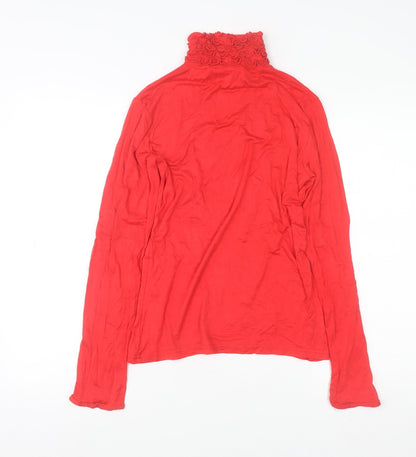 Womens UK Size M Sally Allen London Red Basic Blouse
