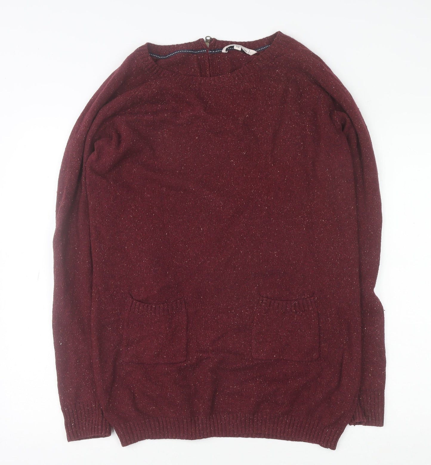 Womens UK Size 12 Fat Face Red Pullover Jumper