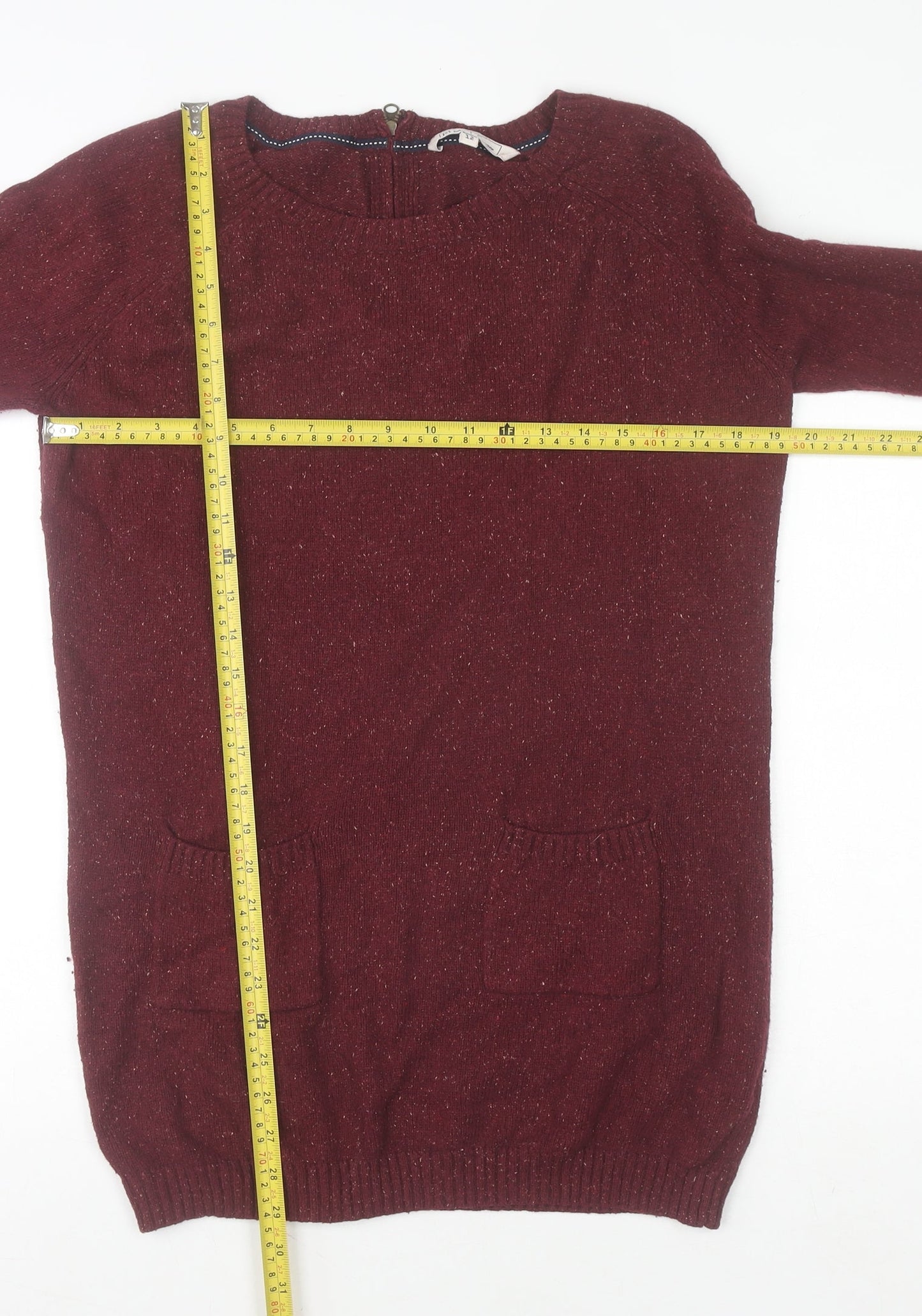 Womens UK Size 12 Fat Face Red Pullover Jumper