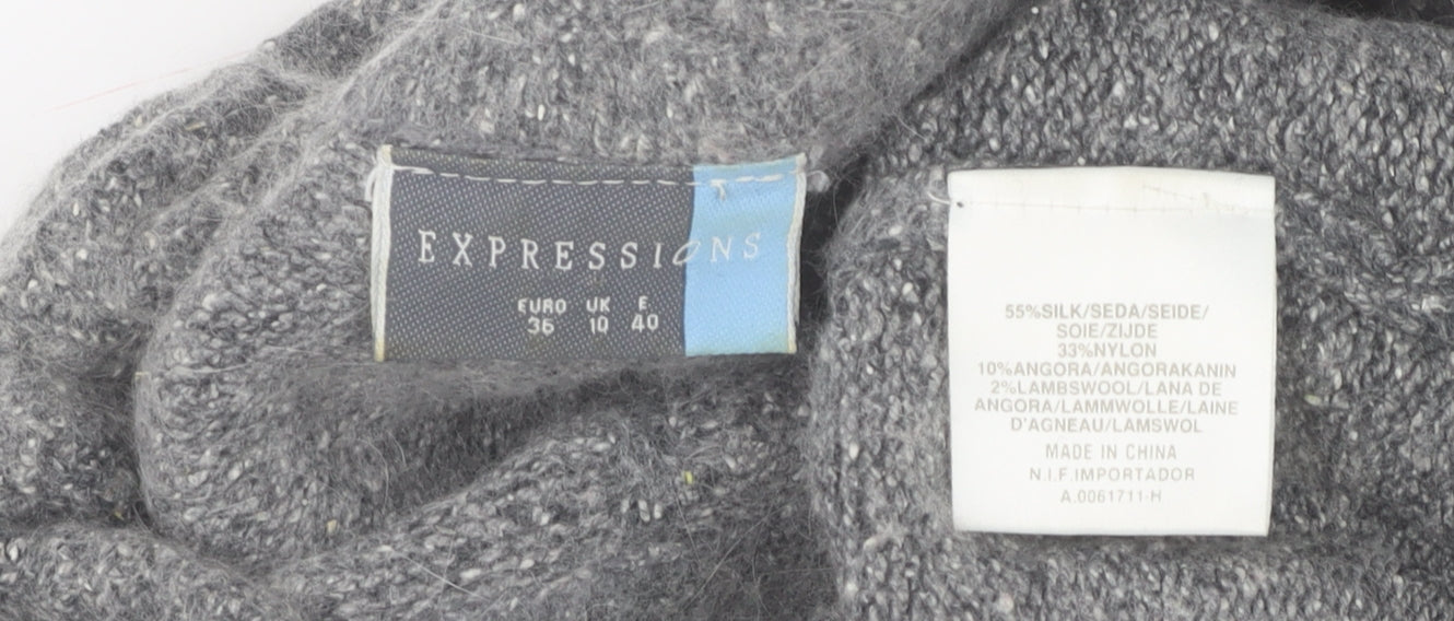Womens UK Size 10 Expressions Grey Pullover Jumper