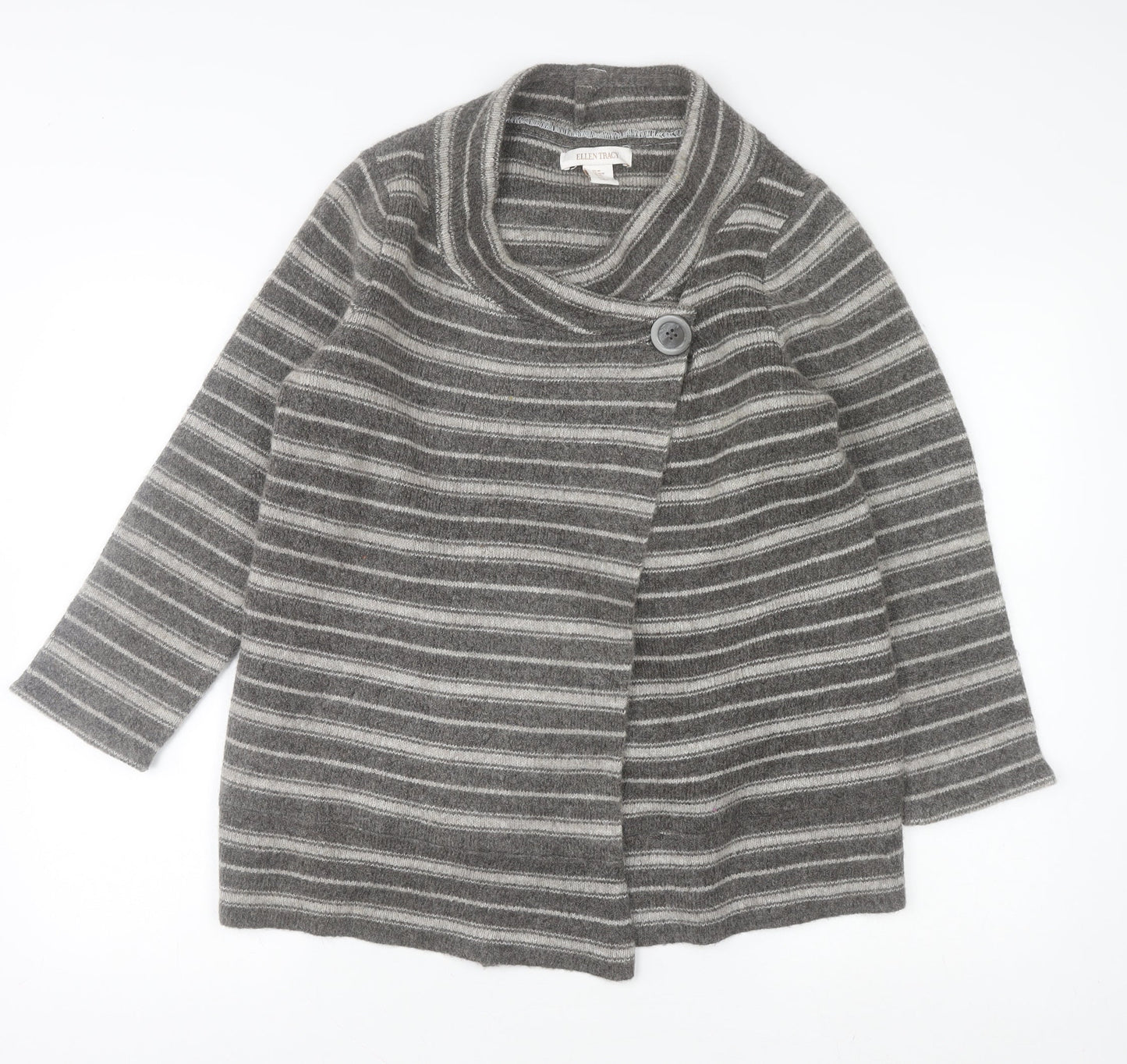 Womens UK Size M Ellen Tracy Grey Cardigan Jumper