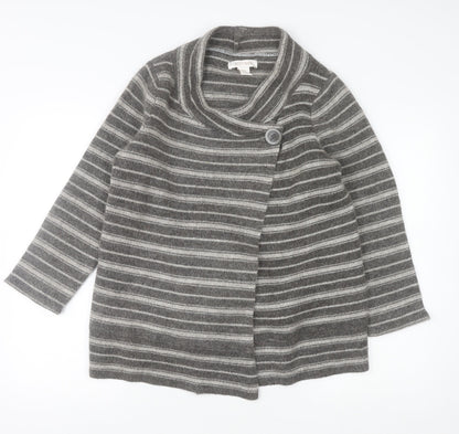 Womens UK Size M Ellen Tracy Grey Cardigan Jumper