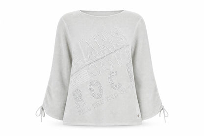 Womens UK Size 12 monari Silver Jersey Blouse