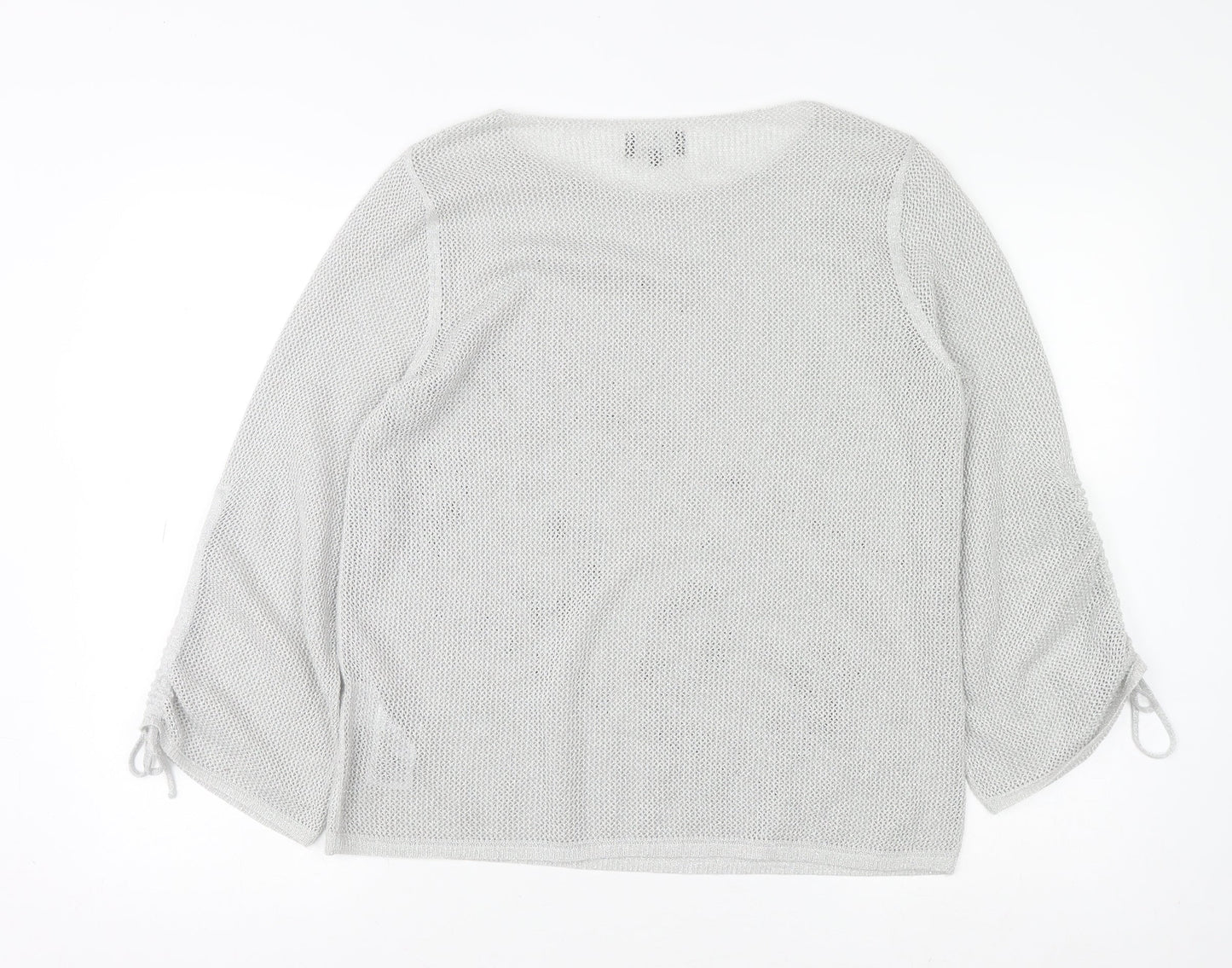 Womens UK Size 12 monari Silver Jersey Blouse