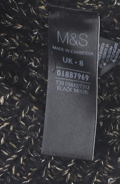 Womens UK Size 8 Marks and Spencer Black Pullover Jumper