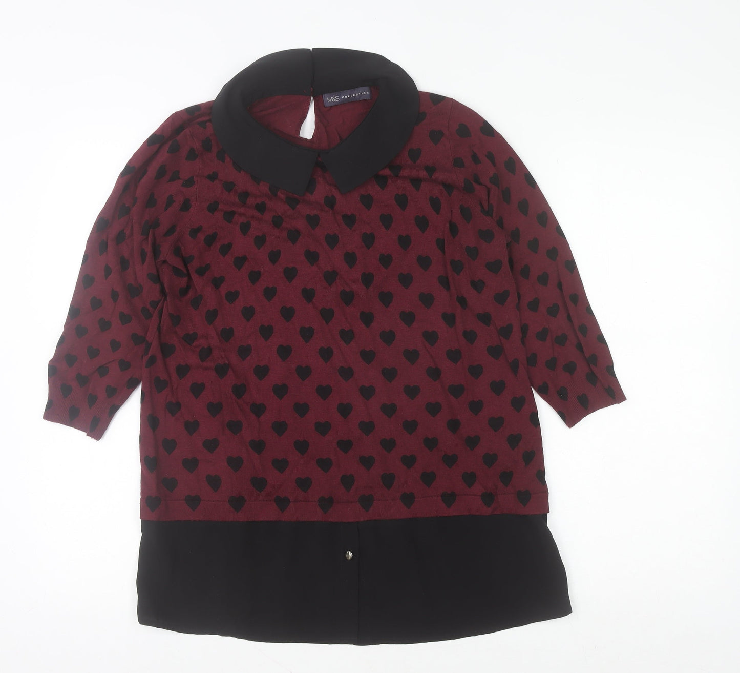 Womens UK Size 14 Marks and Spencer Red Tunic Blouse
