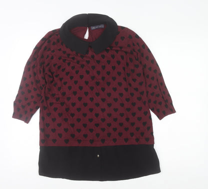 Womens UK Size 14 Marks and Spencer Red Tunic Blouse