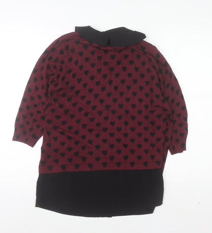 Womens UK Size 14 Marks and Spencer Red Tunic Blouse