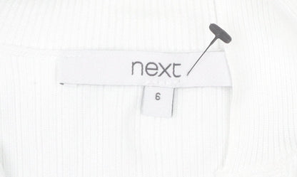 Womens UK Size 6 NEXT White Basic T-Shirt