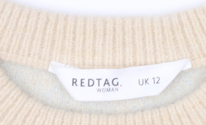 Womens UK Size 12 Redtag Beige Pullover Jumper