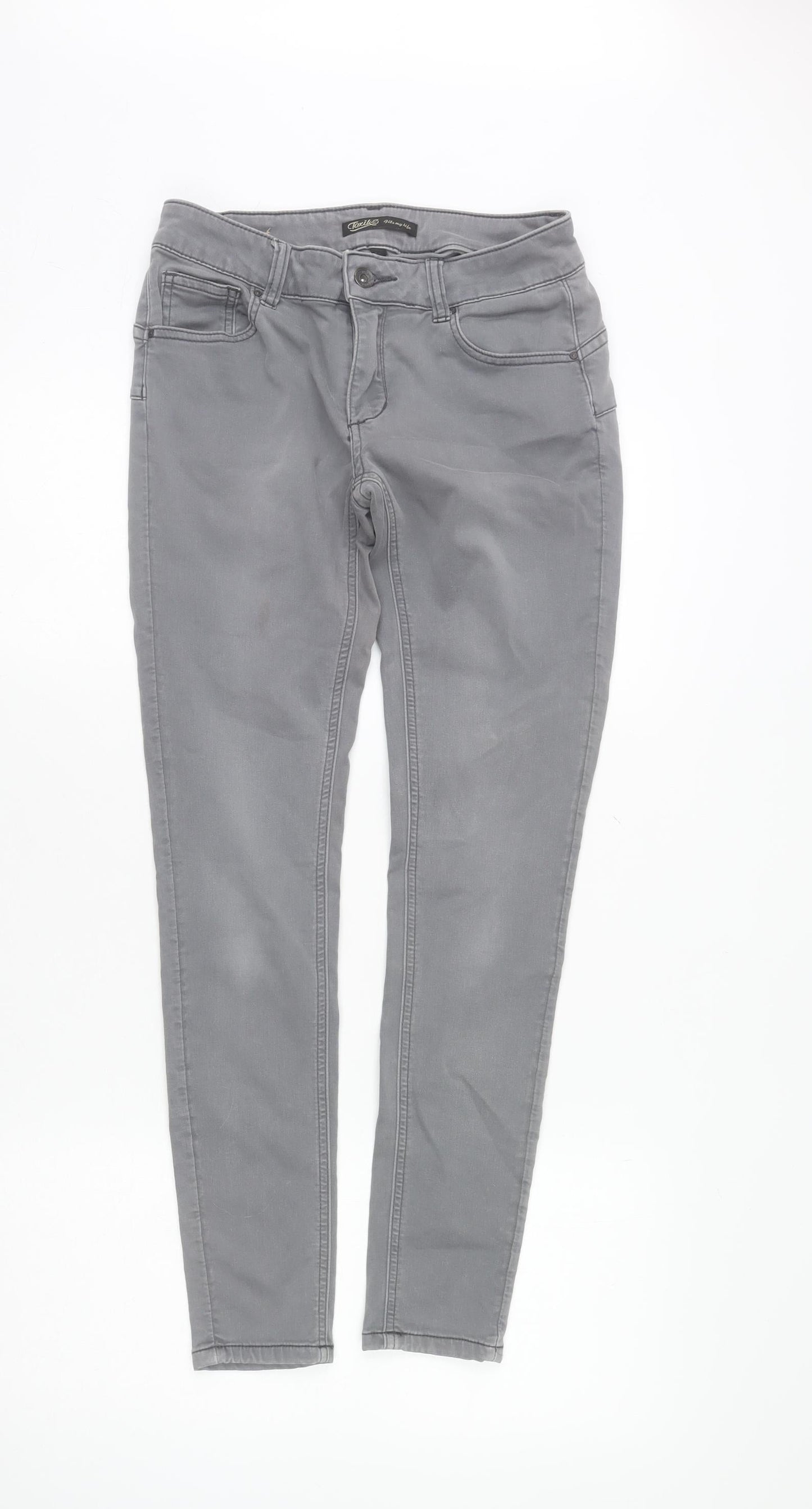 Womens UK Size M Toxik3 Slim Fit Skinny Grey Jeans