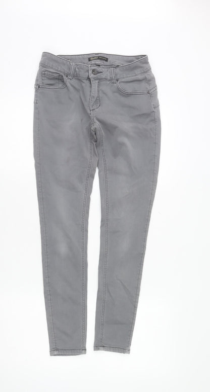 Womens UK Size M Toxik3 Slim Fit Skinny Grey Jeans